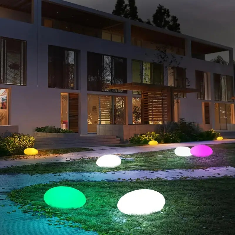 Leuchtende Gartensteine mit Farbwechsel – Dekorative LED Steinleuchten für Außenbereich und Garten