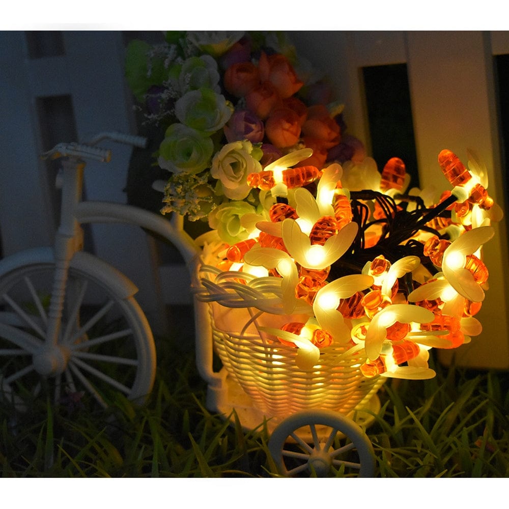 LED Outdoor Solar Lampe Lichterkette Feen Feiertags Weihnachten Party Girlande Solar Garten Wasserdicht Beleuchtung Biene