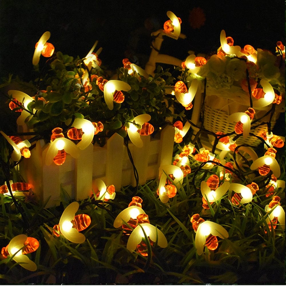 LED Outdoor Solar Lampe Lichterkette Feen Feiertags Weihnachten Party Girlande Solar Garten Wasserdicht Beleuchtung Biene