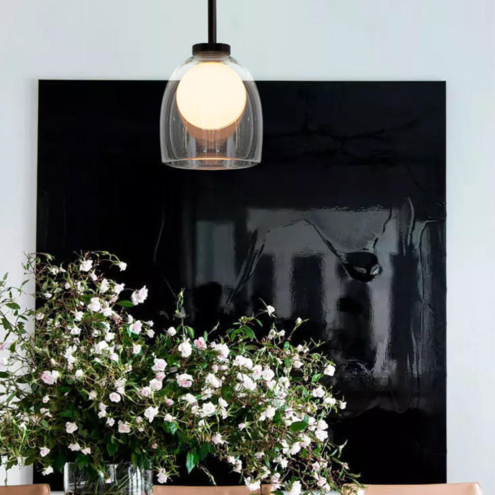 Moderne Glas-Hängelampe mit Transparentem oder Rauchfarbenem Schirm – Elegante und Raffinierte Beleuchtung