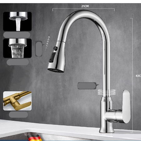 Smart Küchenarmatur mit ausziehbarer Brause und Touch-Technologie – Für innovative Küchen