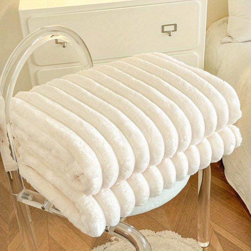 Gemütliche Gestreifte Flanell-Decke - Weich, Warm & Leicht für Sofa, Bett, Büro und Reisen - Vielseitiges Ganzjahresgeschenk