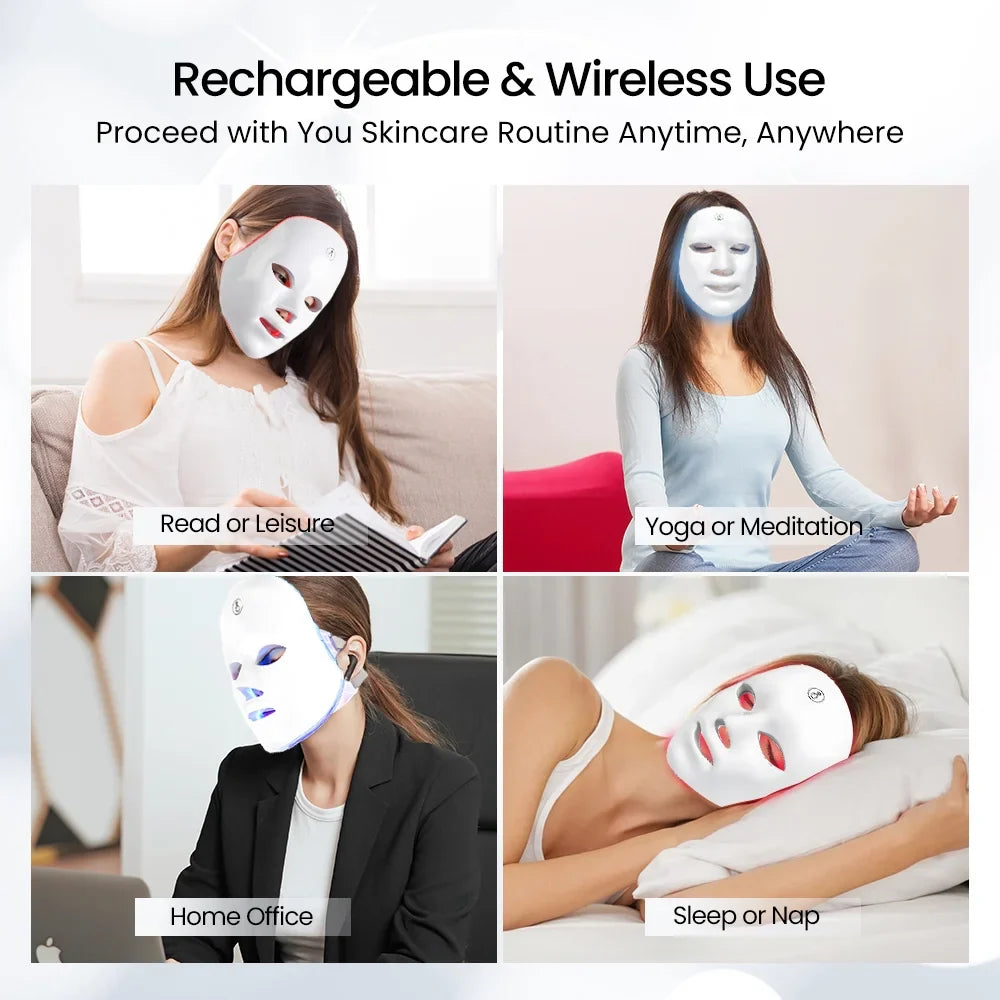 LED-Gesichtsmaske mit Nackenlichttherapie