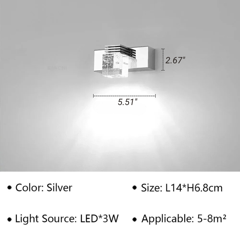 Moderne LED Wandleuchte Kristall Wandlampe Spiegel Dekor Beleuchtungseinrichtung