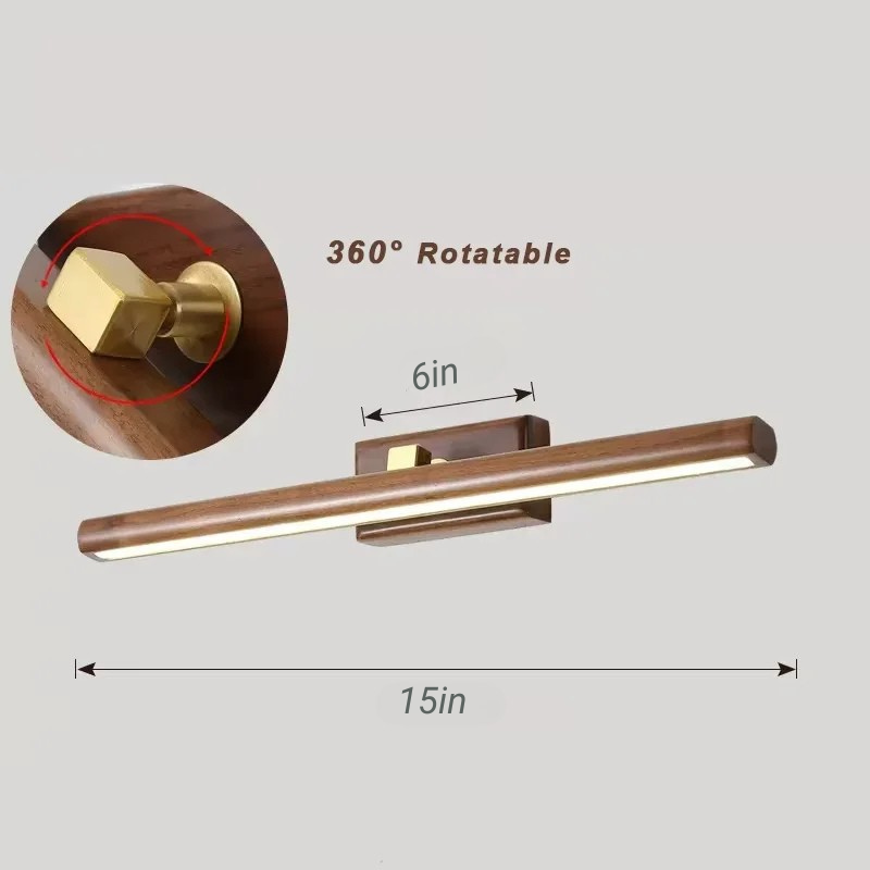 Massivholz-Schrankspiegel LED Wandleuchte Badezimmer Wandleuchtenarmatur
