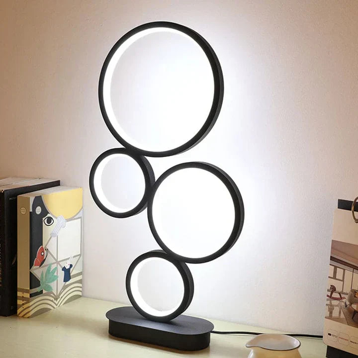Royallure Einfache Gestapelte Tischlampe mit Rundem Sockel - Modernes Minimalistisches Design