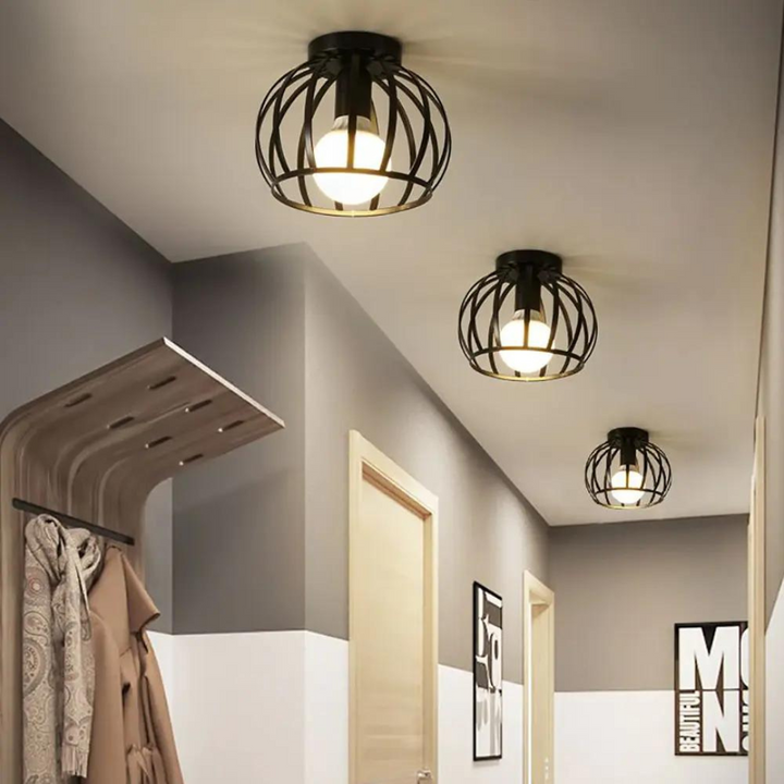 Moderne Loft-stil Deckenlampe Mit Offenem Käfig-design