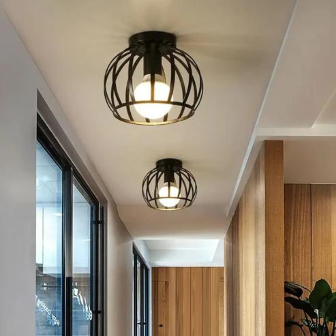 Moderne Loft-stil Deckenlampe Mit Offenem Käfig-design