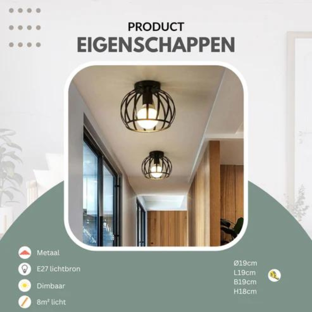 Moderne Loft-stil Deckenlampe Mit Offenem Käfig-design