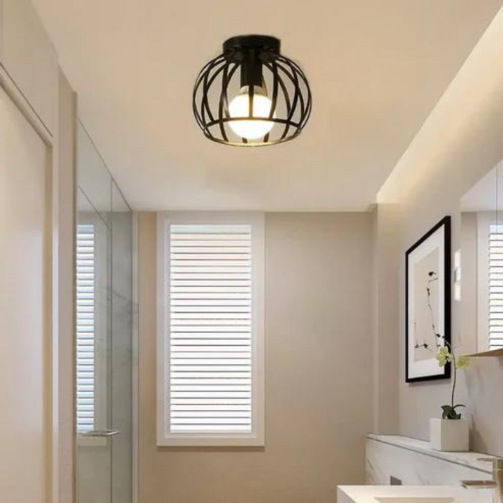 Moderne Loft-stil Deckenlampe Mit Offenem Käfig-design