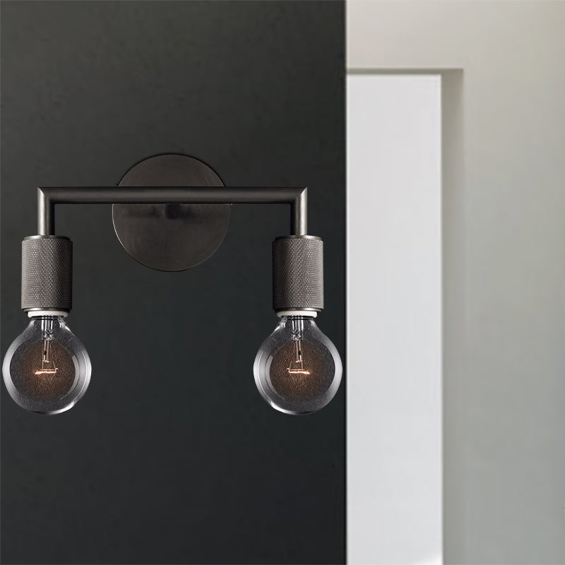 Wandleuchte Messing Metall Doppelbulb Wandlampe