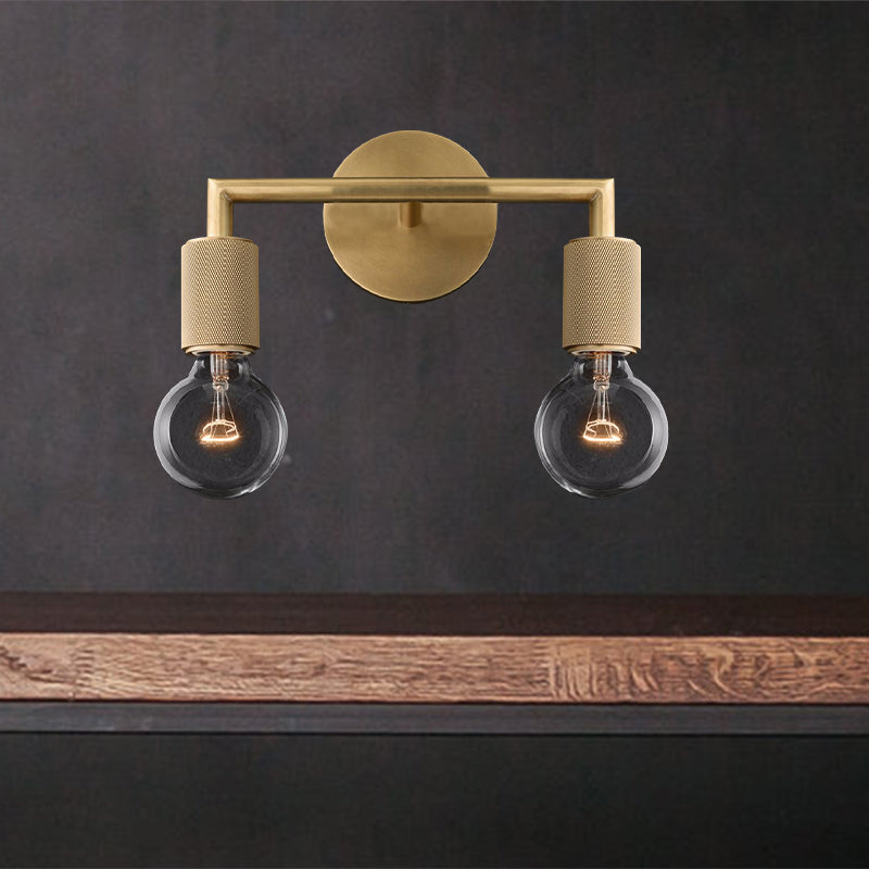 Wandleuchte Messing Metall Doppelbulb Wandlampe