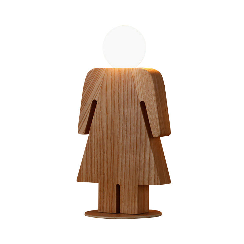 People Study Room Desk Licht Holz 1 Kopf Modern Plug-In Schreibtischlampe in Beige