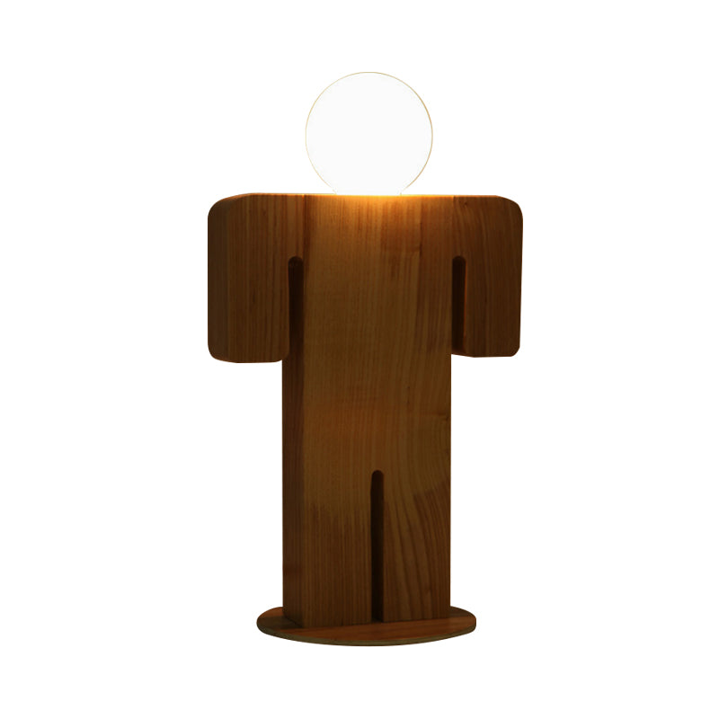 People Study Room Desk Licht Holz 1 Kopf Modern Plug-In Schreibtischlampe in Beige