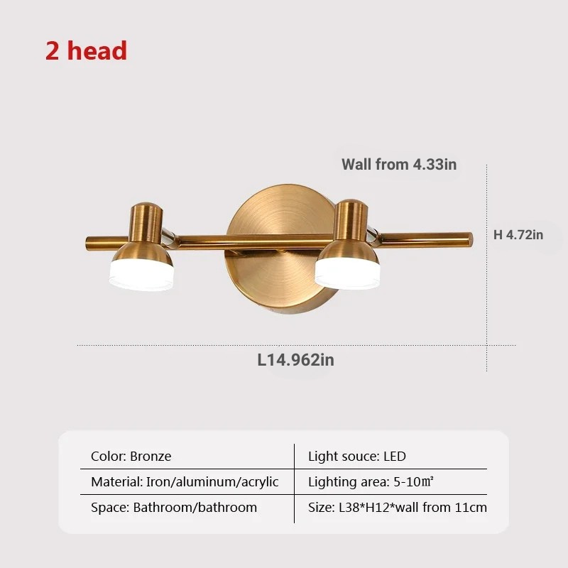 Wandleuchten Rotierbare LED Wandleuchten Vintage Köpfe Beleuchtungseinrichtung