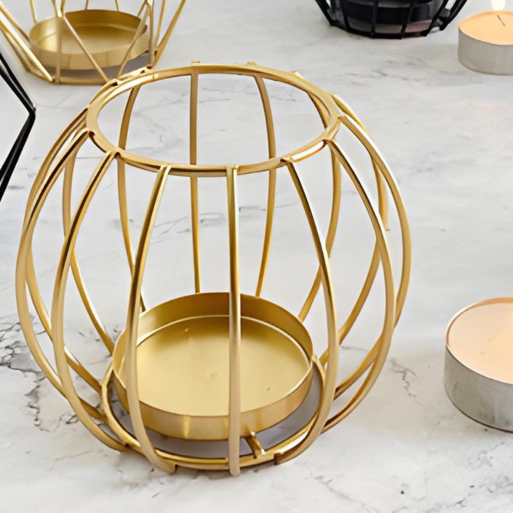 Wireframe Sleek Eisen Kerzenhalter