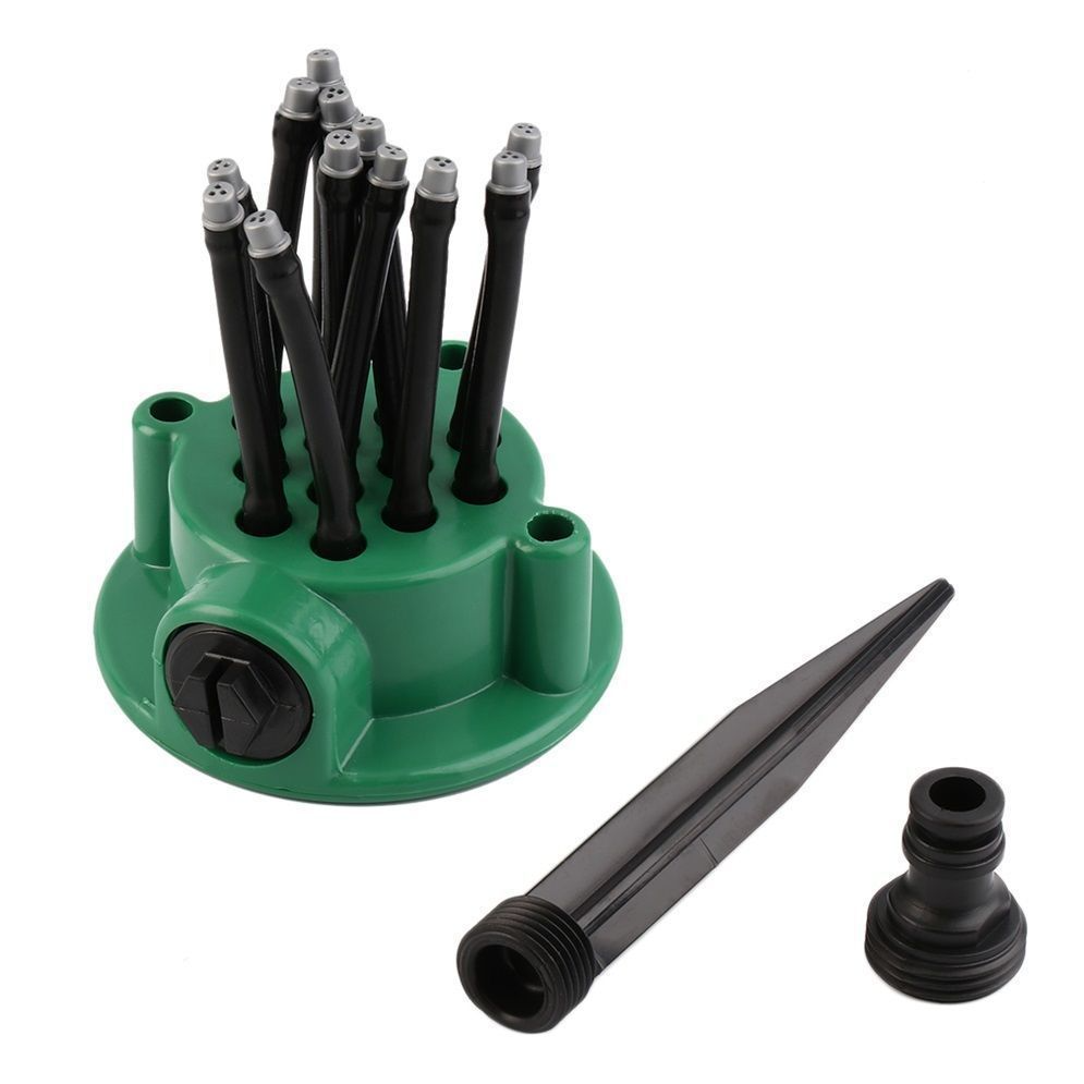 12-in-1 Gartenbewässerungssystem – Einstellbarer Sprinkler mit 360-Grad-Bewässerung
