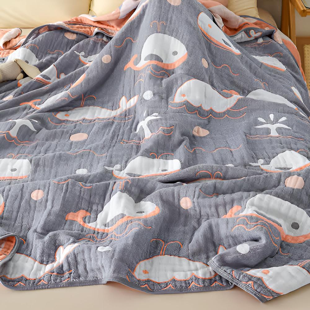 Ocean Dreams Wal Baumwolldecke