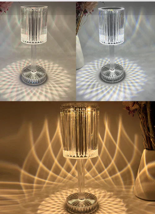 Elegante dimmbare Kristall-Tischlampe