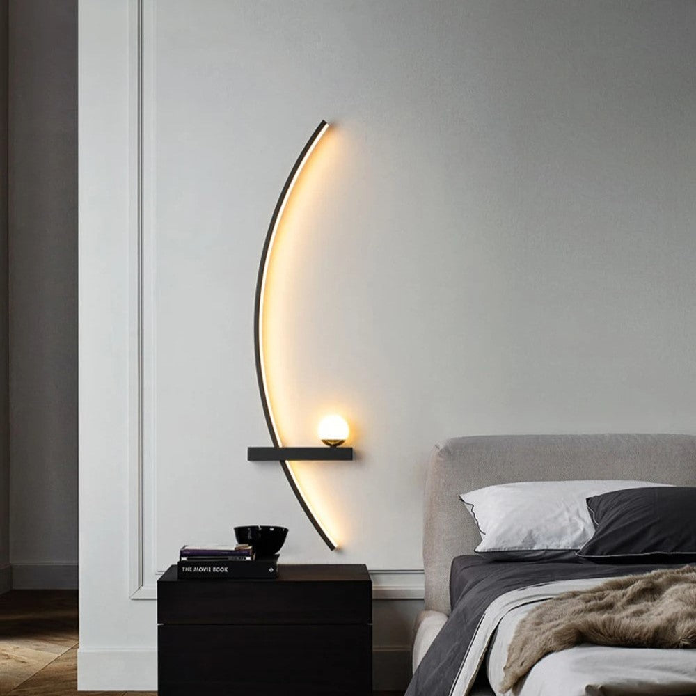 Kurvsfär – Minimalistische LED-Wandleuchte