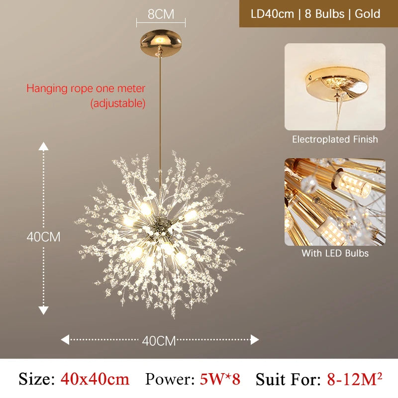 Kronleuchter LED Kristall Luxus - Modernes Design aus verchromtem Metall, LED G9, Elegant und Raffiniert