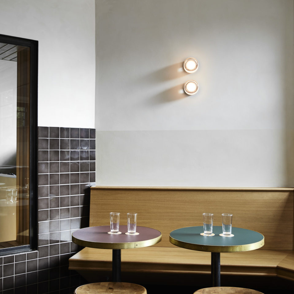 Elegante Aluminium-Wandleuchte mit Umgebungslicht – Moderne Minimalistische Wandleuchte in Rauchgrau, Weiß und Bernstein