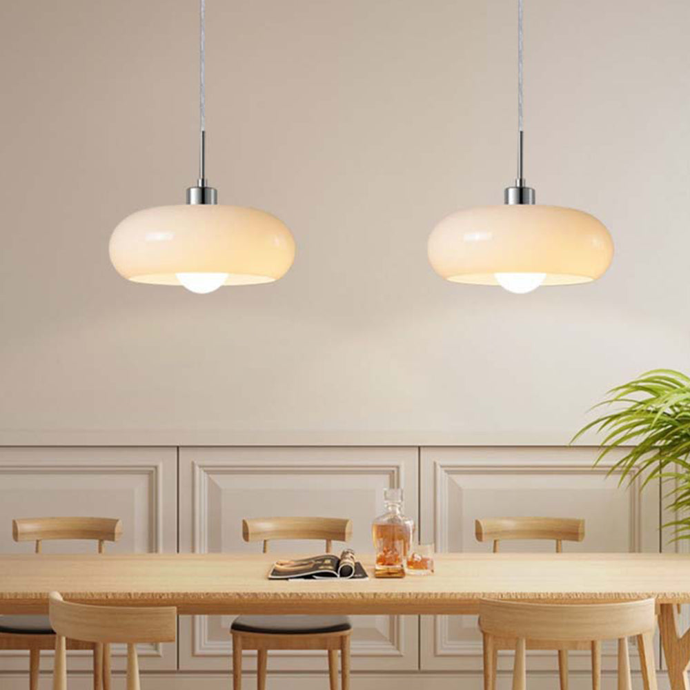 Garduru Brot-förmige Glas Pendelleuchte – Modern dimmbare Deckenleuchte (E27, LED enthalten)
