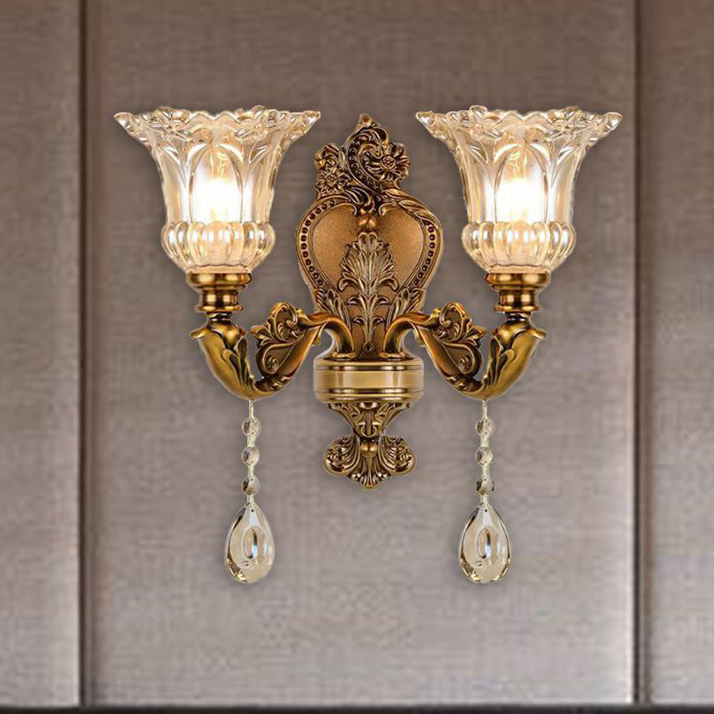 Félicie Vintage Wandleuchte - Innenbereich - Zweiflammig - Gold - Schlafzimmer/Wohnzimmer - Metall