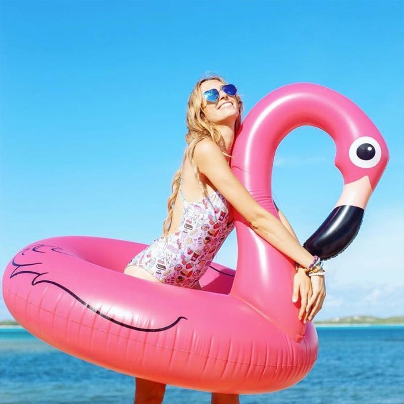 Garduru Flamingo Pool-Schwimmring | Aufblasbarer XXL Schwimmreifen | Sommer-Pool-Spielzeug | Party-Deko