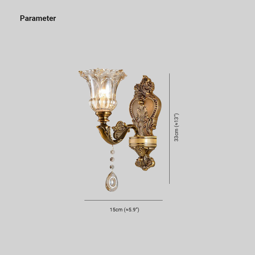 Félicie Vintage Wandleuchte - Innenbereich - Zweiflammig - Gold - Schlafzimmer/Wohnzimmer - Metall