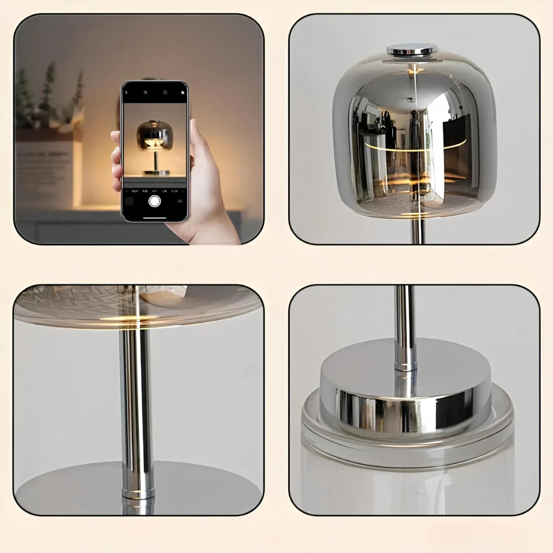Elegante Tischlampe aus hochwertigem Glas | LuxeGlow