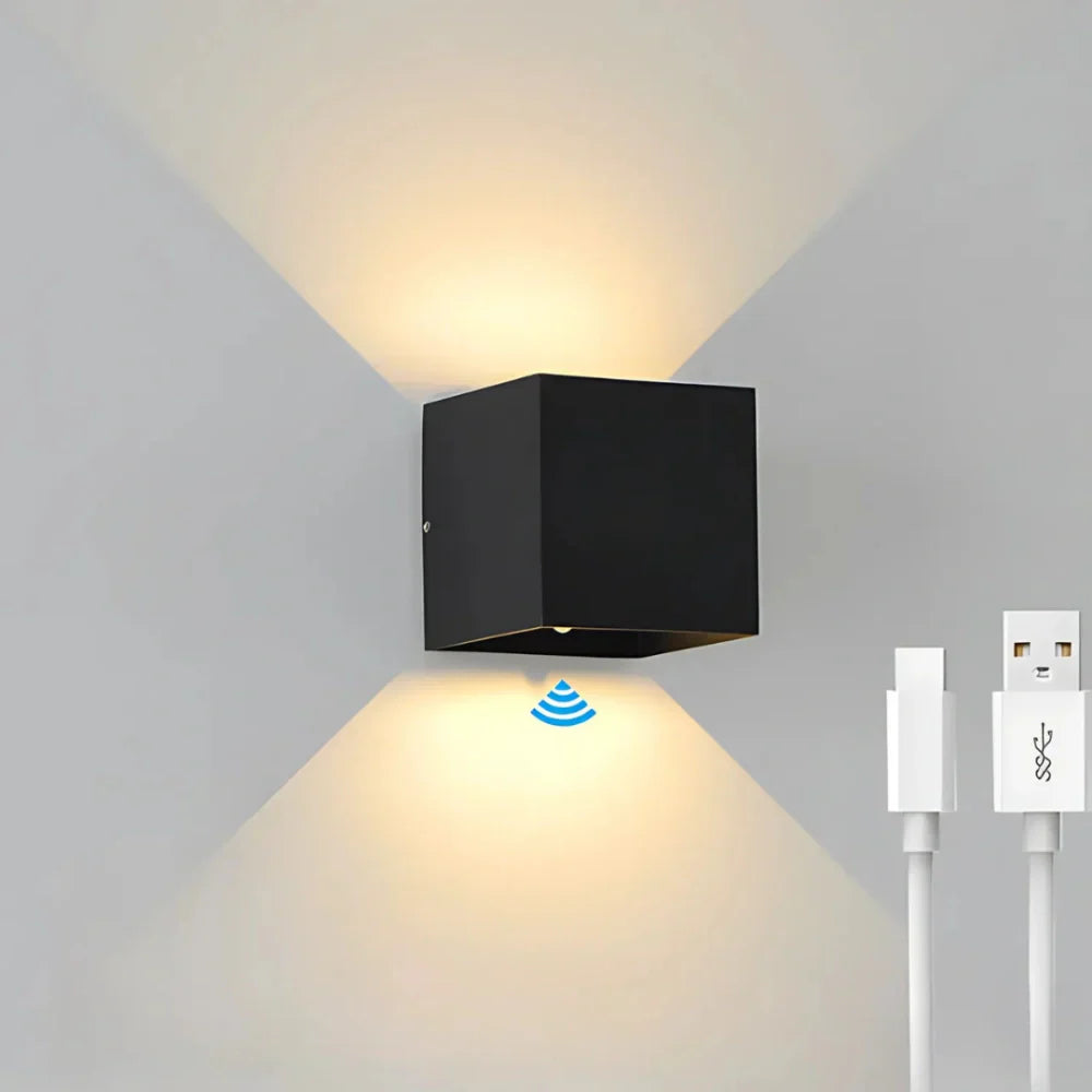 Moderne schwarze Aluminium-Wandlampe