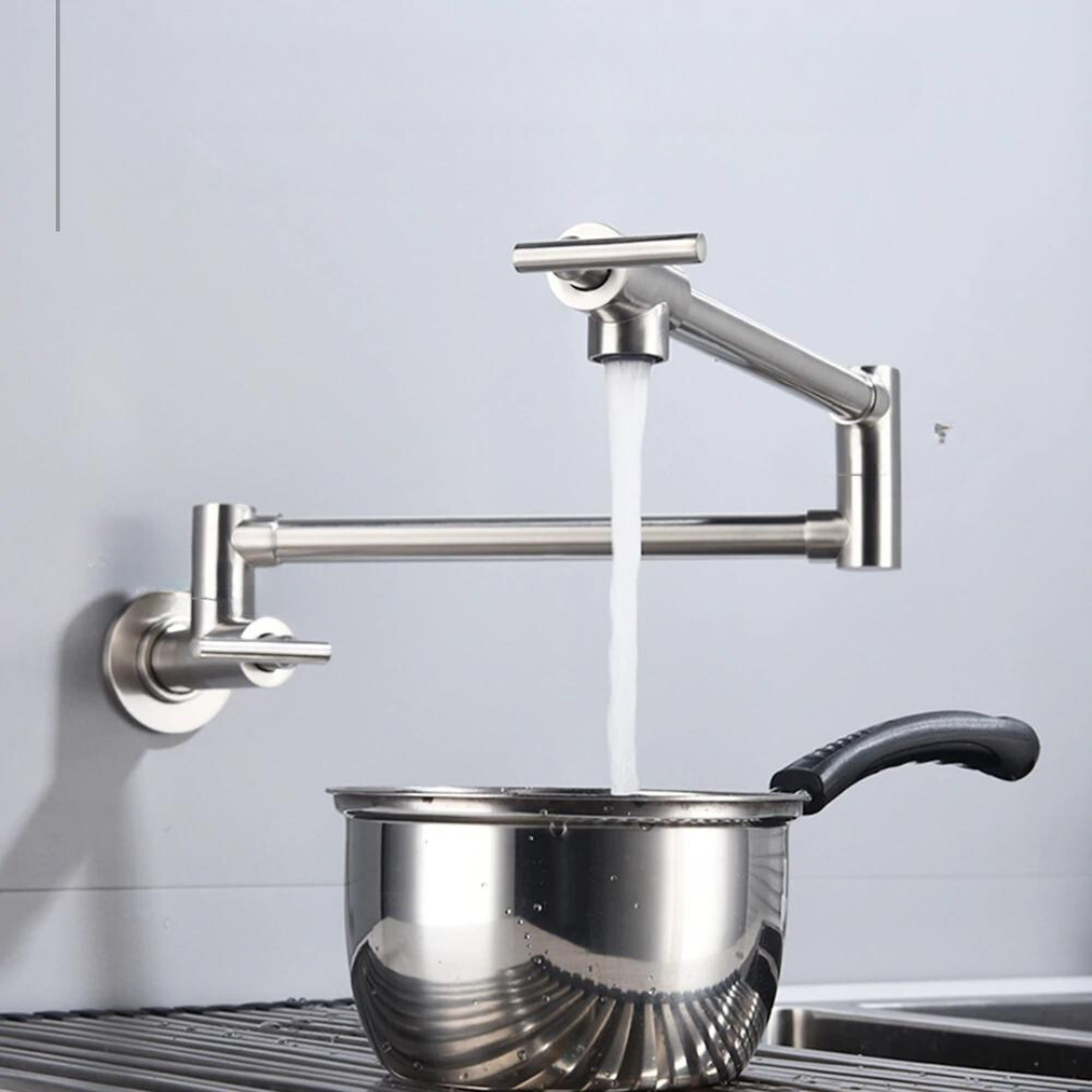 Moderner Edelstahl Wandeinbauhahn für Töpfe