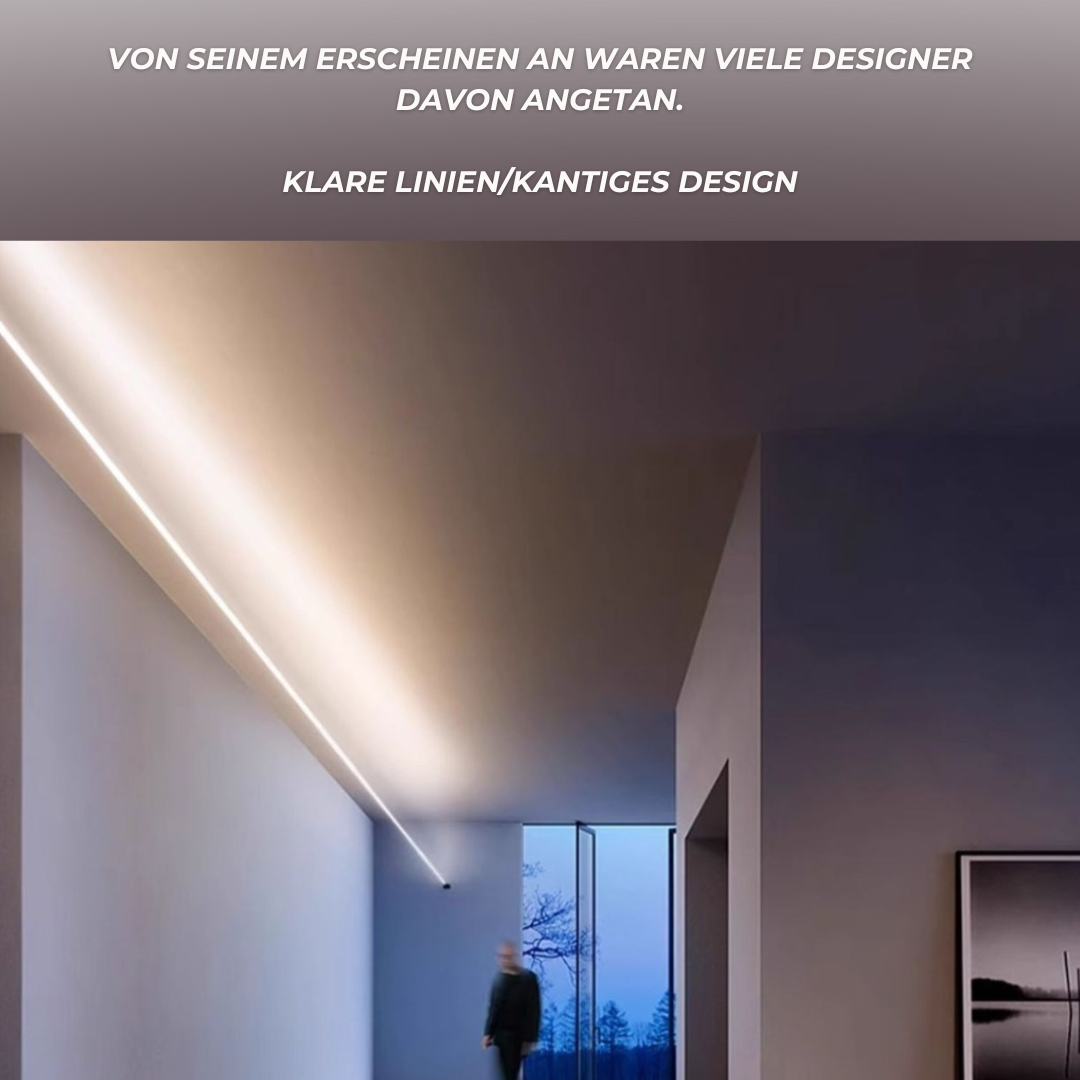 Skandinavische LED-Lichtleiste aus Stahl – 360° Rundumbeleuchtung für modernes Wohnen