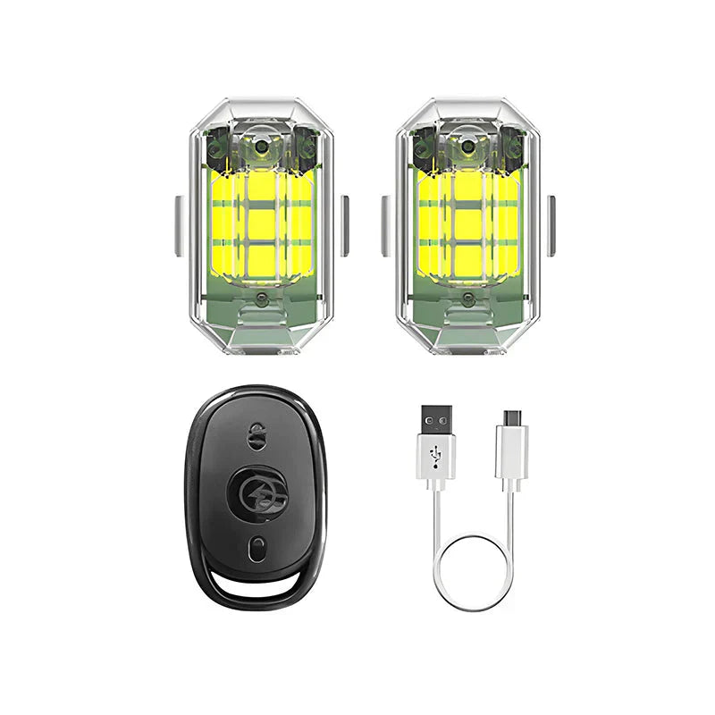 Wiederaufladbares kabelloses LED-Motorrücklicht mit Fernbedienung für Brems- und Warnsignale