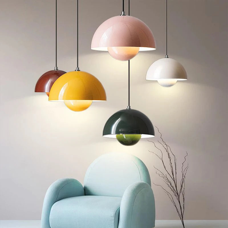 Suspension Auroraglo V2 - Moderne Lampe in Form von Blumentopf für Schlafzimmer, LED-Beleuchtung, Skandinavisches Design