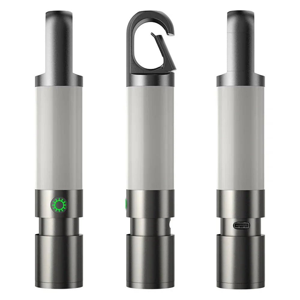 LED-Taschenlampe mit Mehrfarbfiltern – Wiederaufladbare USB-C Lampe mit Camping- & Notlicht-Funktion
