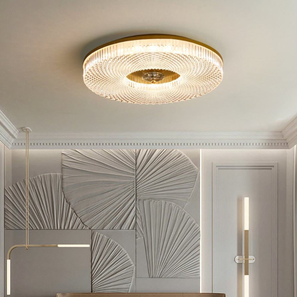 Runde LED Deckenleuchte Weiß/Gold/Schwarz Schlafzimmer