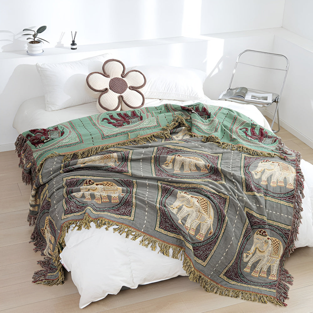 Bohemian Elefantenmuster Quastendecke