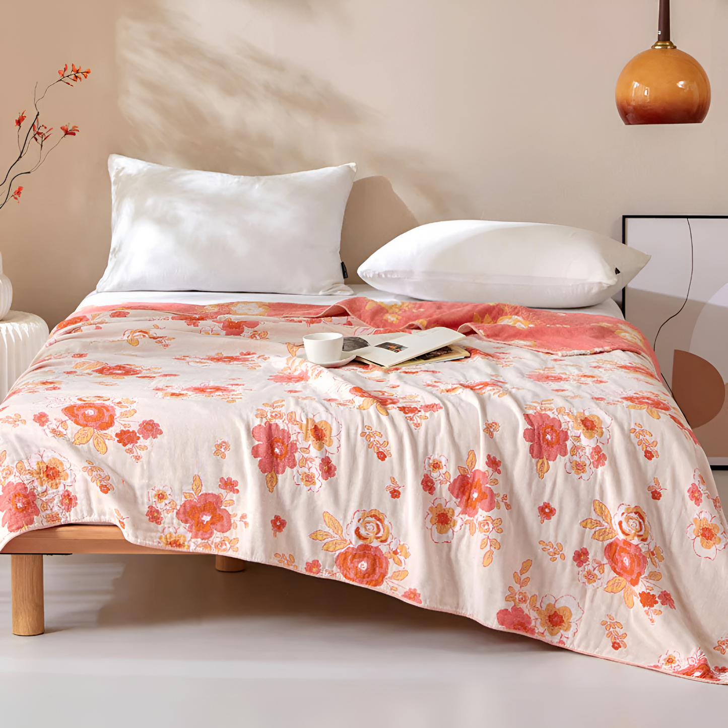 Blush Baumwollgaze Blumendecke