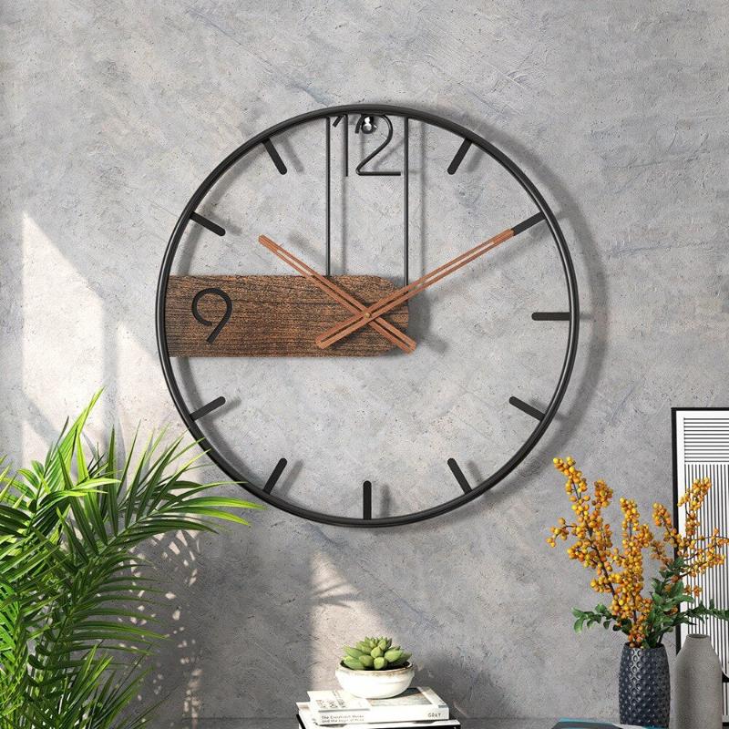 Garduru Wanduhr | Edle Fusion aus Edelstahl und Nussbaumholz
