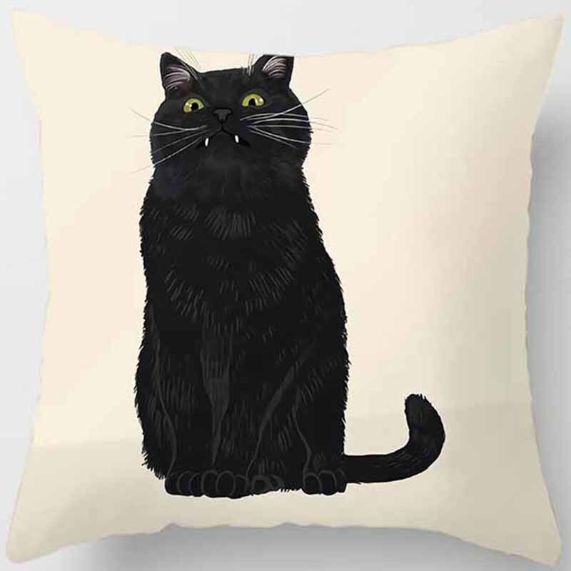 Cartoon Katze Kissenbezug Leinen Kissenbezüge