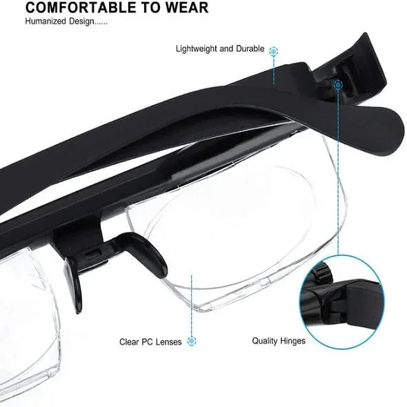 Lesebrille | Einstellbare Fokussierung Sehhilfe Brille