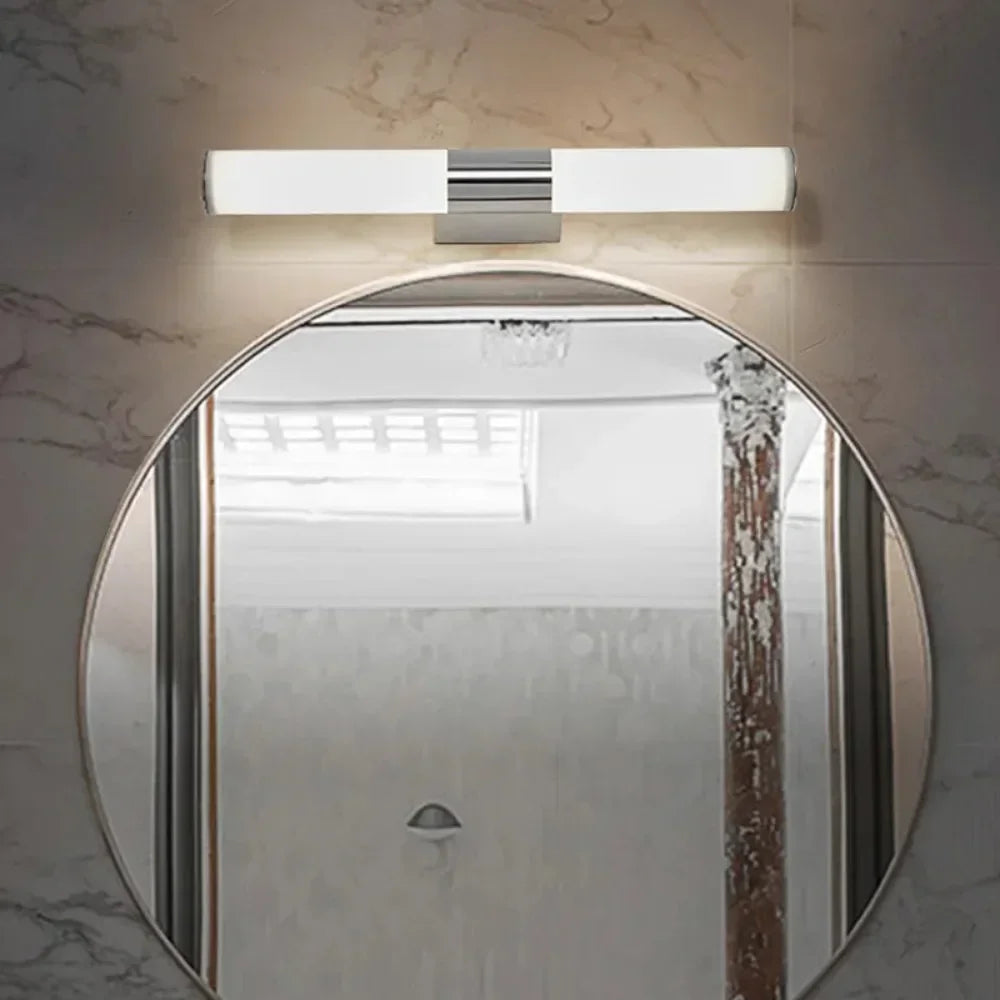 Wasserdichte LED-Spiegelleuchte Wandlampe für Badezimmer Silbergrau