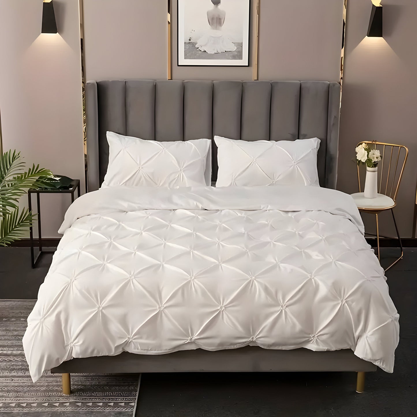 Garduru Duvet Set - Kneifen Quetschfalten-Bettdecke Set