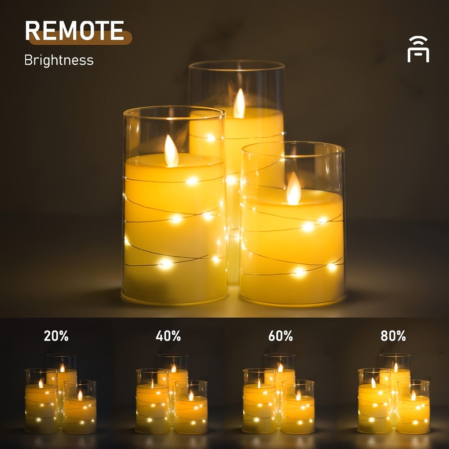 3-teilig Romantische LED Kerzen mit Fernbedienung - Einstellbare Helligkeit und Timer-Funktion, Ideal für Partys, Hochzeiten und Hotel Dekoration