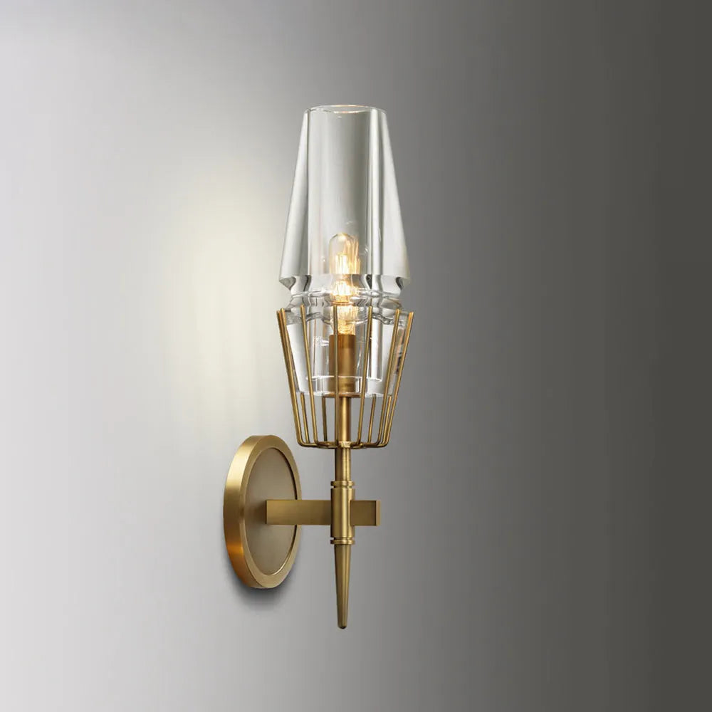 Wandleuchte Modern Messing Glas Wandlampe