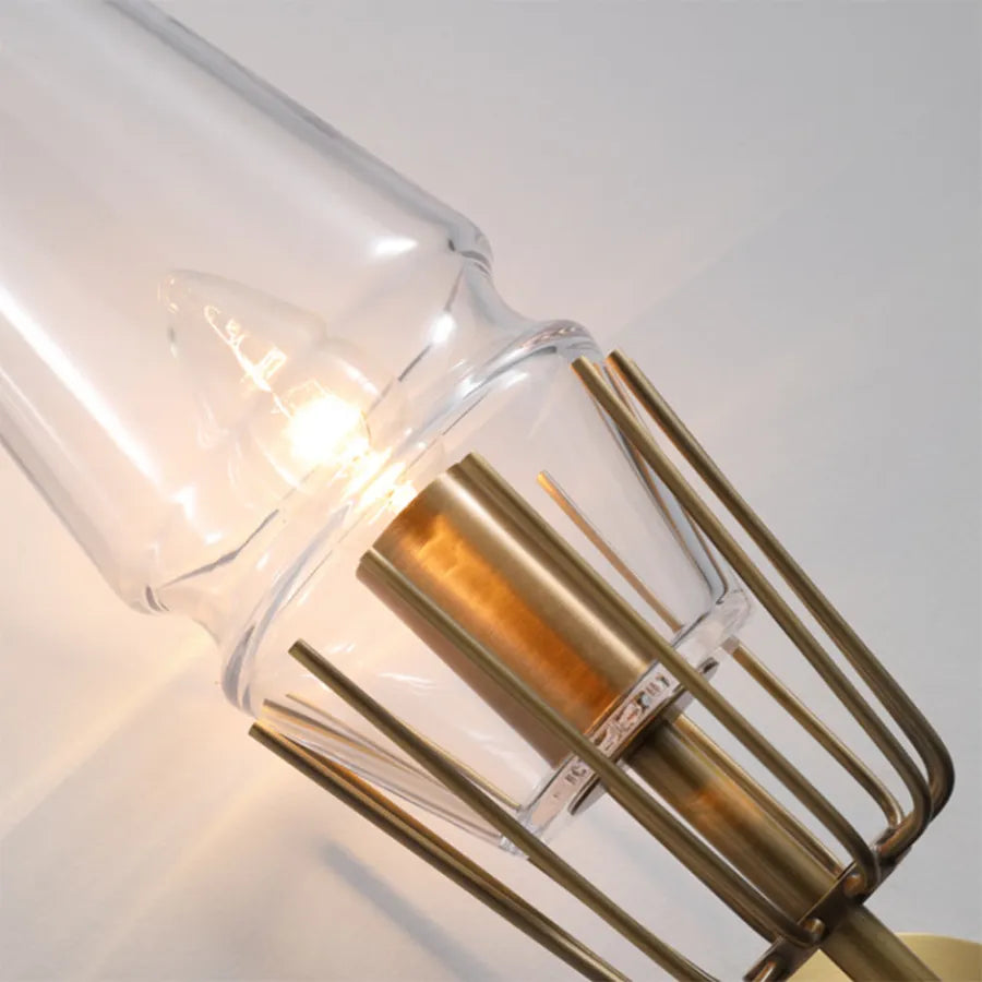 Wandleuchte Modern Messing Glas Wandlampe