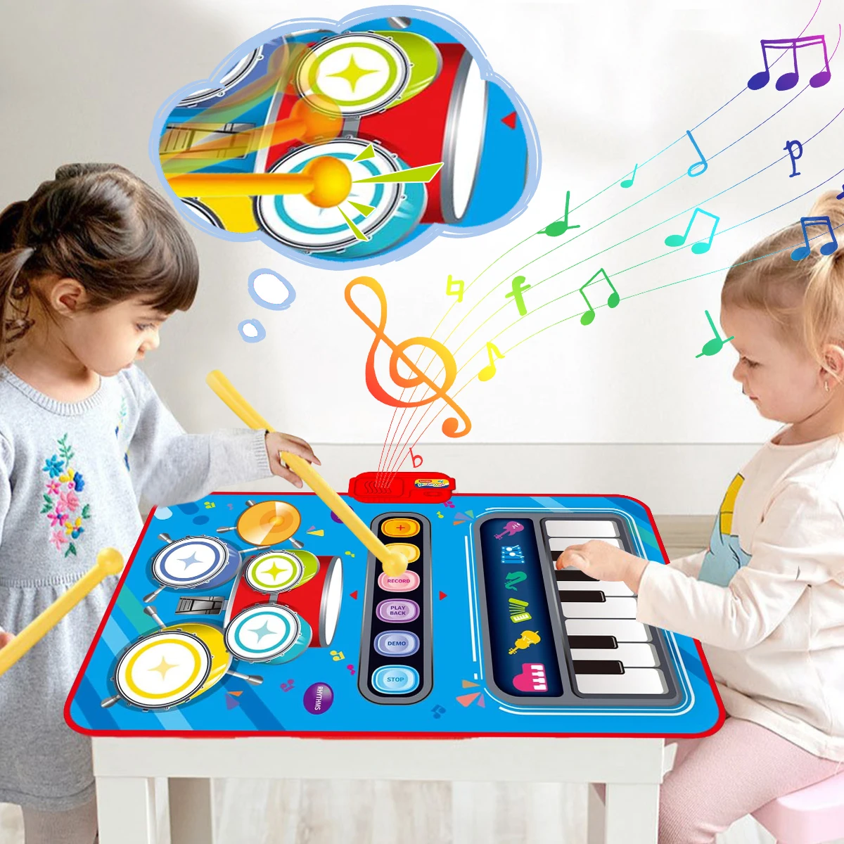 Garduru Sound Mat – Interaktive Musikmatte für Kinder mit 5 Instrumenten (Trommeln, Klavier, Geige)