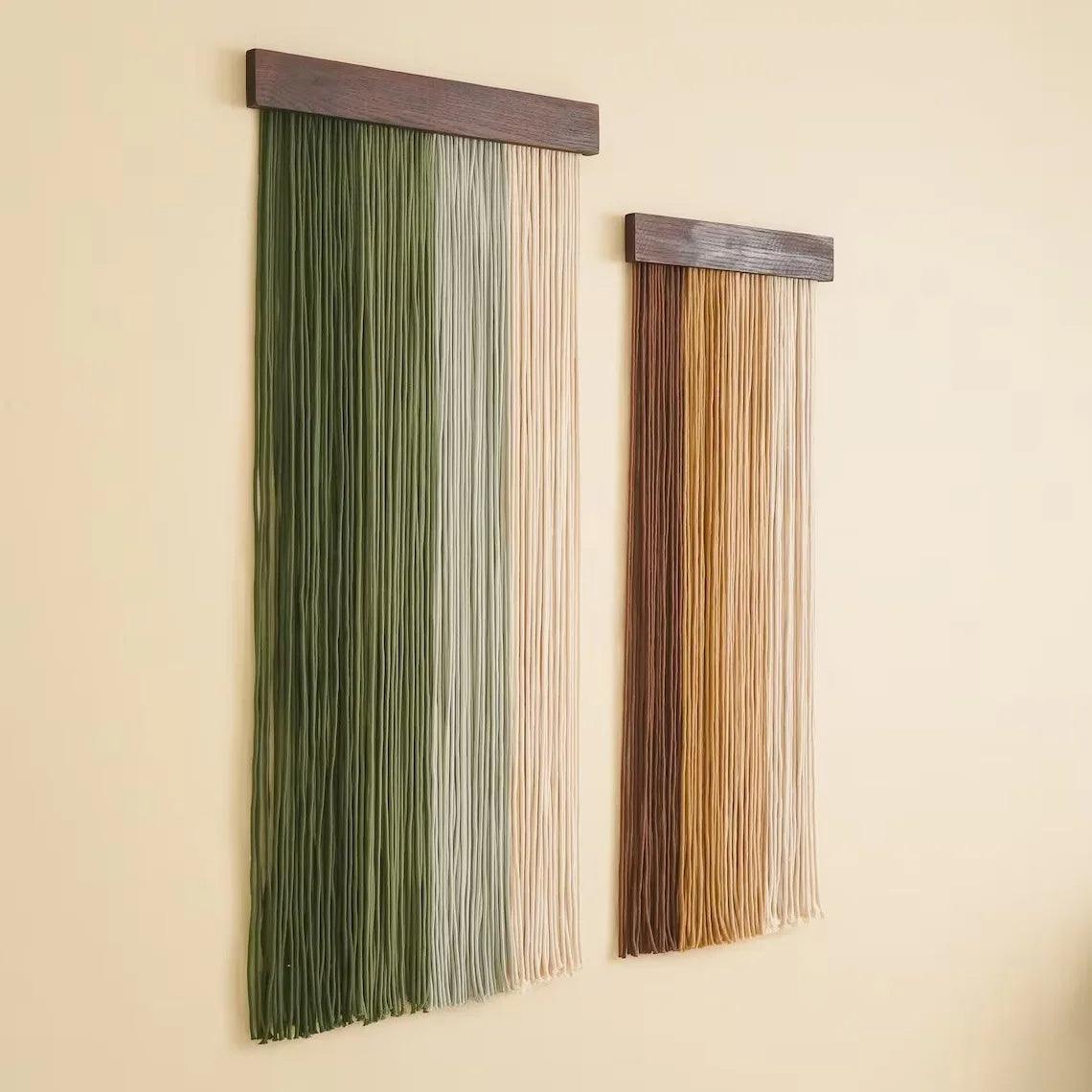 2 Stk Makramee Wandbehang Tapisserie Ornament │ Textil Wandkunst für Boho Zuhause Regal Dekor